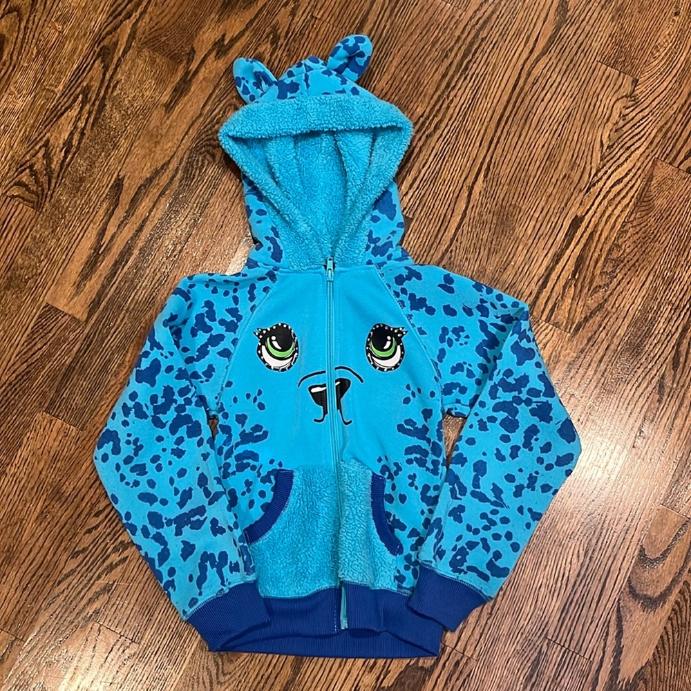 Little Girls S.W.A.K Dog Zip Up Sweater